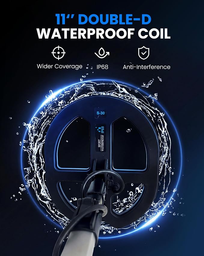 Metal Detector for Adults, Rechargeable Gold Detectors with 5 Modes, Professional IP68 Waterproof Search Coil with LCD and DSP Chip, Pinpoint Detection System for Beach Gold Hunting S30 - Image 4