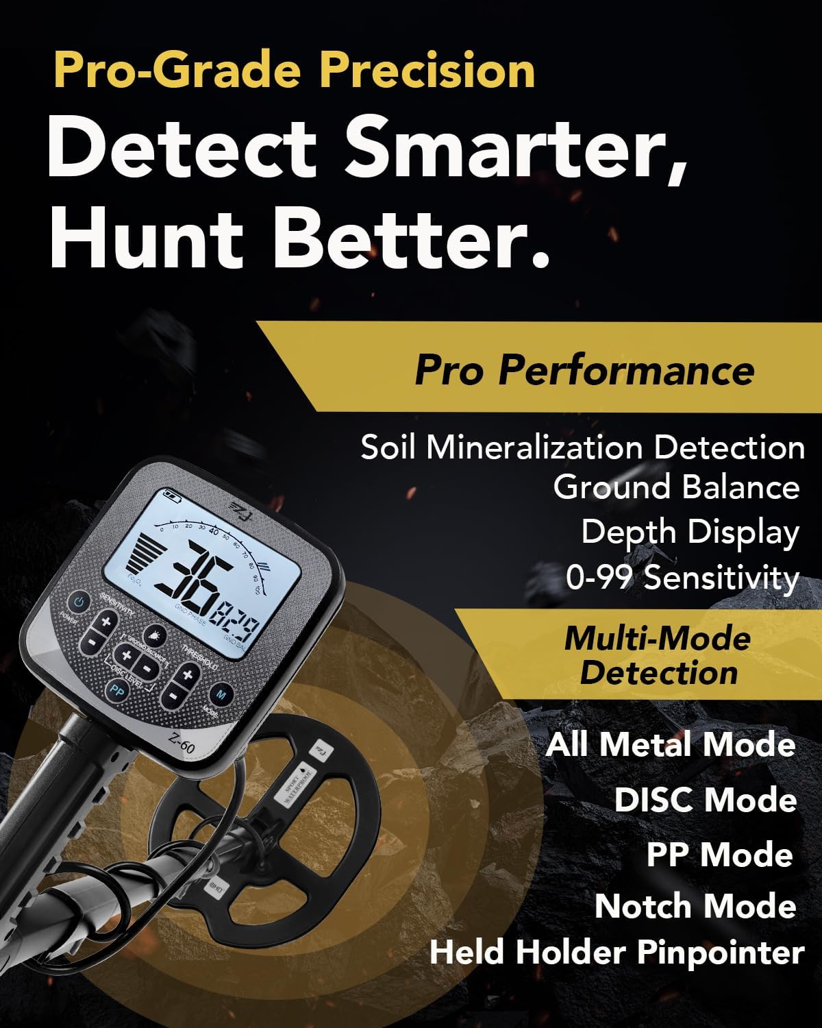 New 2026 Metal Detector Treasure Hunting Professional Gold Detector Z60 UpdatedTreasure Finder Pointer Detector - Image 2