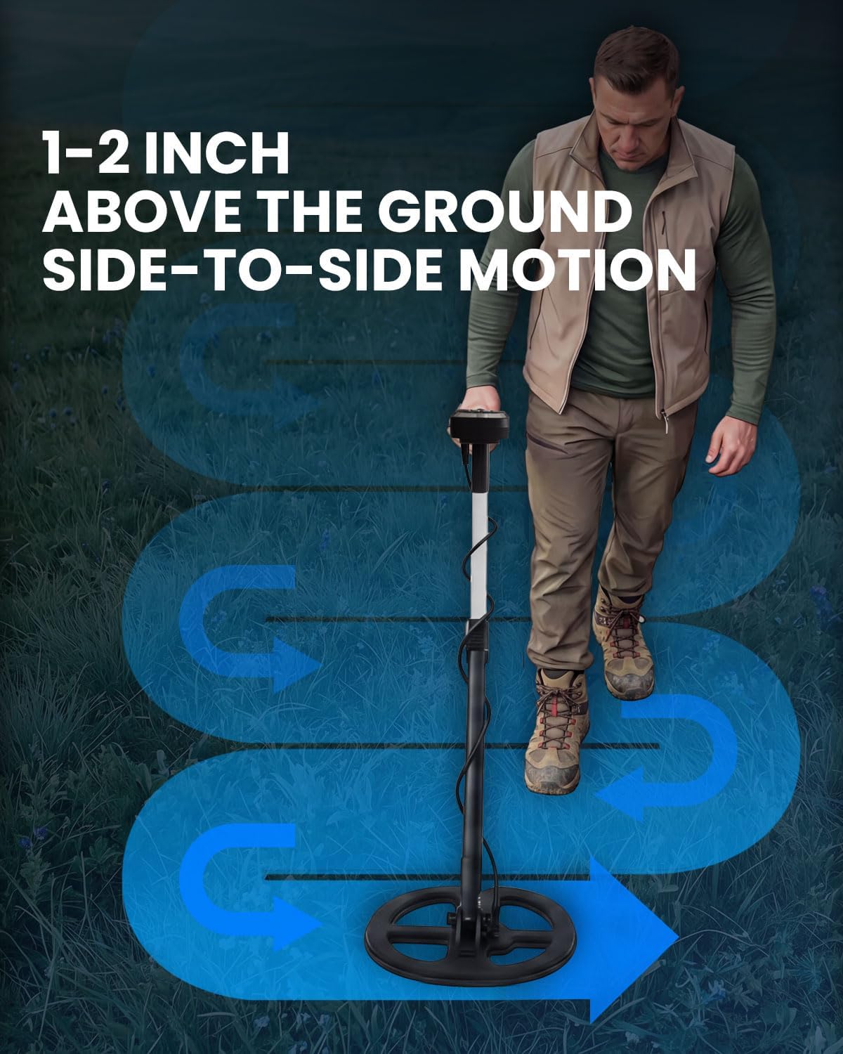 Metal Detector for Adults, Rechargeable Gold Detectors with 5 Modes, Professional IP68 Waterproof Search Coil with LCD and DSP Chip, Pinpoint Detection System for Beach Gold Hunting S30 - Image 2
