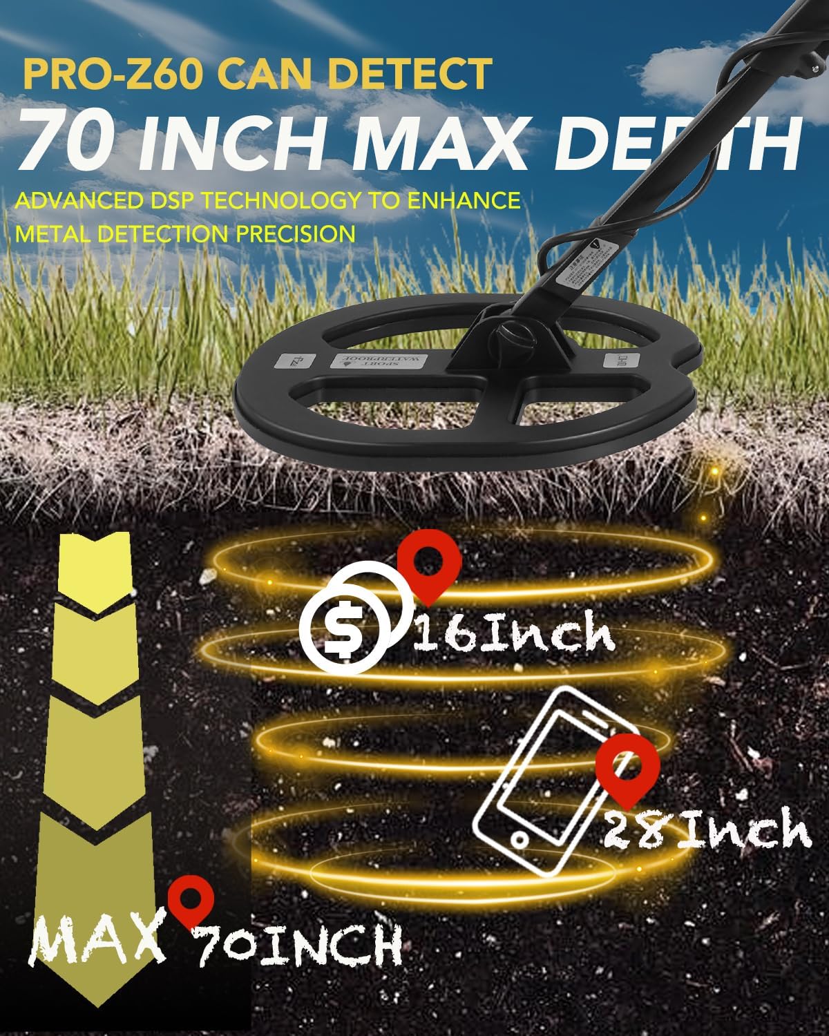 New 2026 Metal Detector Treasure Hunting Professional Gold Detector Z60 UpdatedTreasure Finder Pointer Detector - Image 5